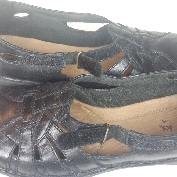 Clarks Bendables Black Leather Fishermen Sandals 9 - Picture 6 of 8